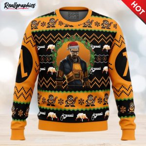 gordon freeman half life ugly christmas sweater