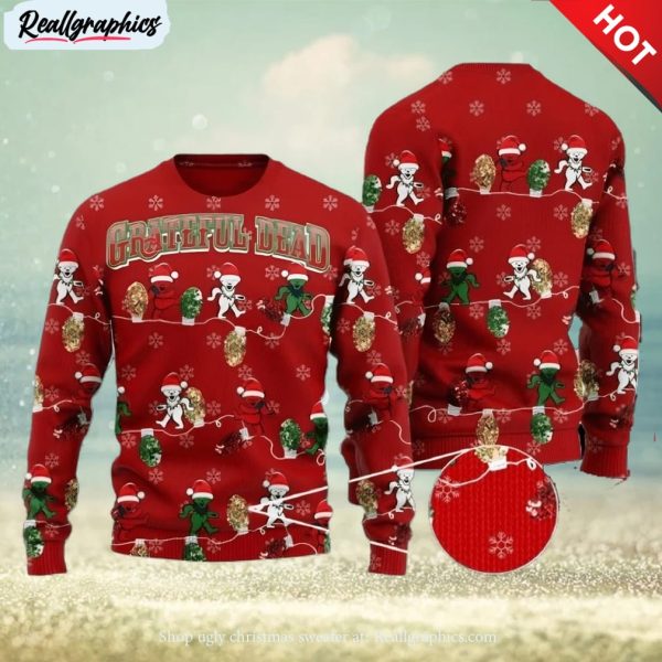 grateful dead funny ugly christmas sweater design sweatshirt for fans gift