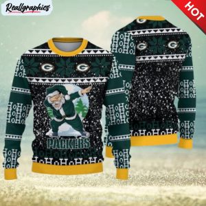 green bay packers dabbing santa ugly christmas sweater 3d gift for fans