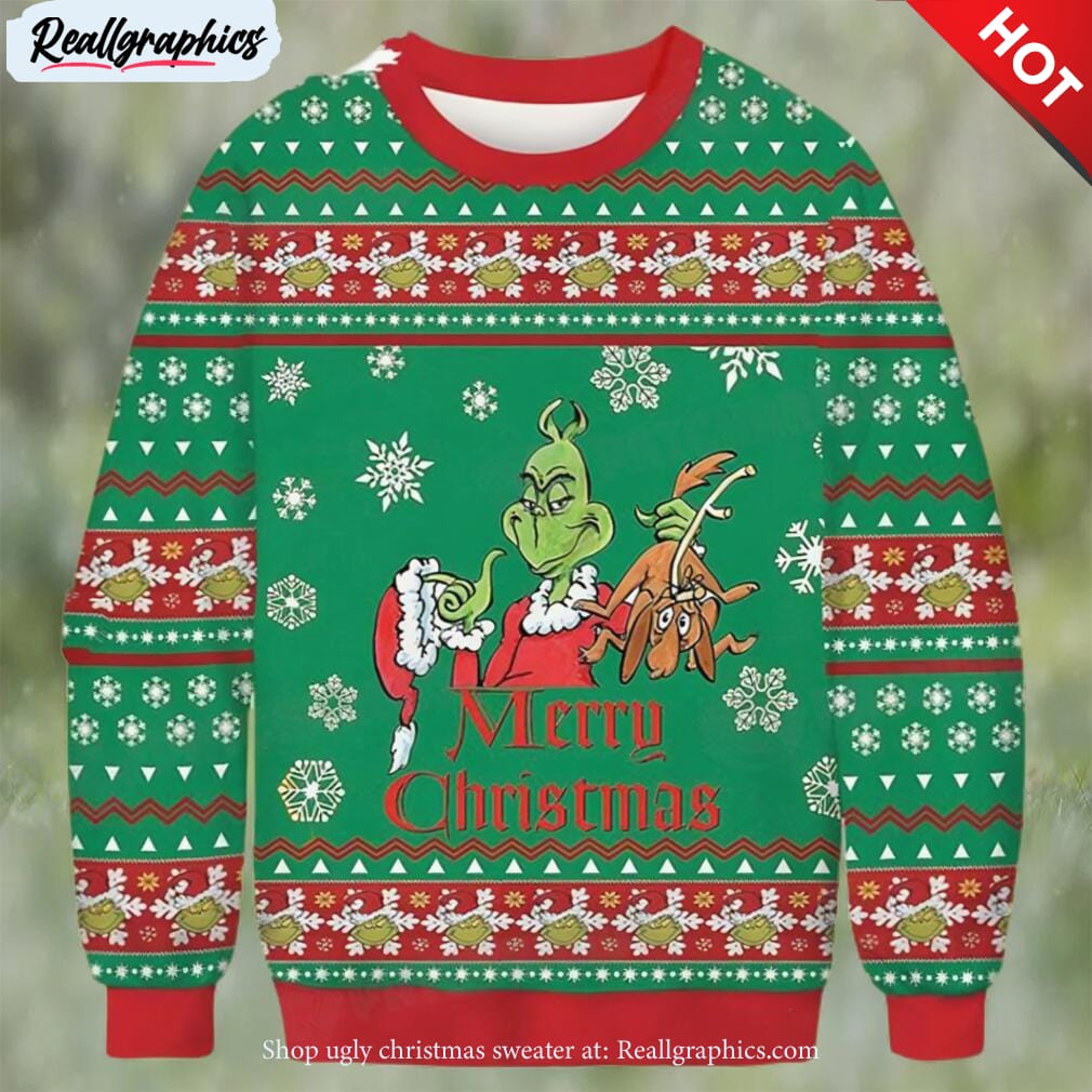 grinch merry christmas ugly christmas sweater gift for family