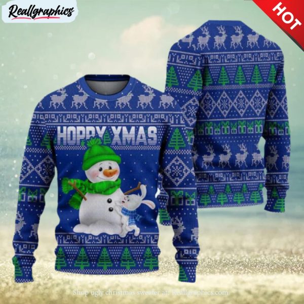 hoppy xmas ugly christmas sweater knitted gift for men and women