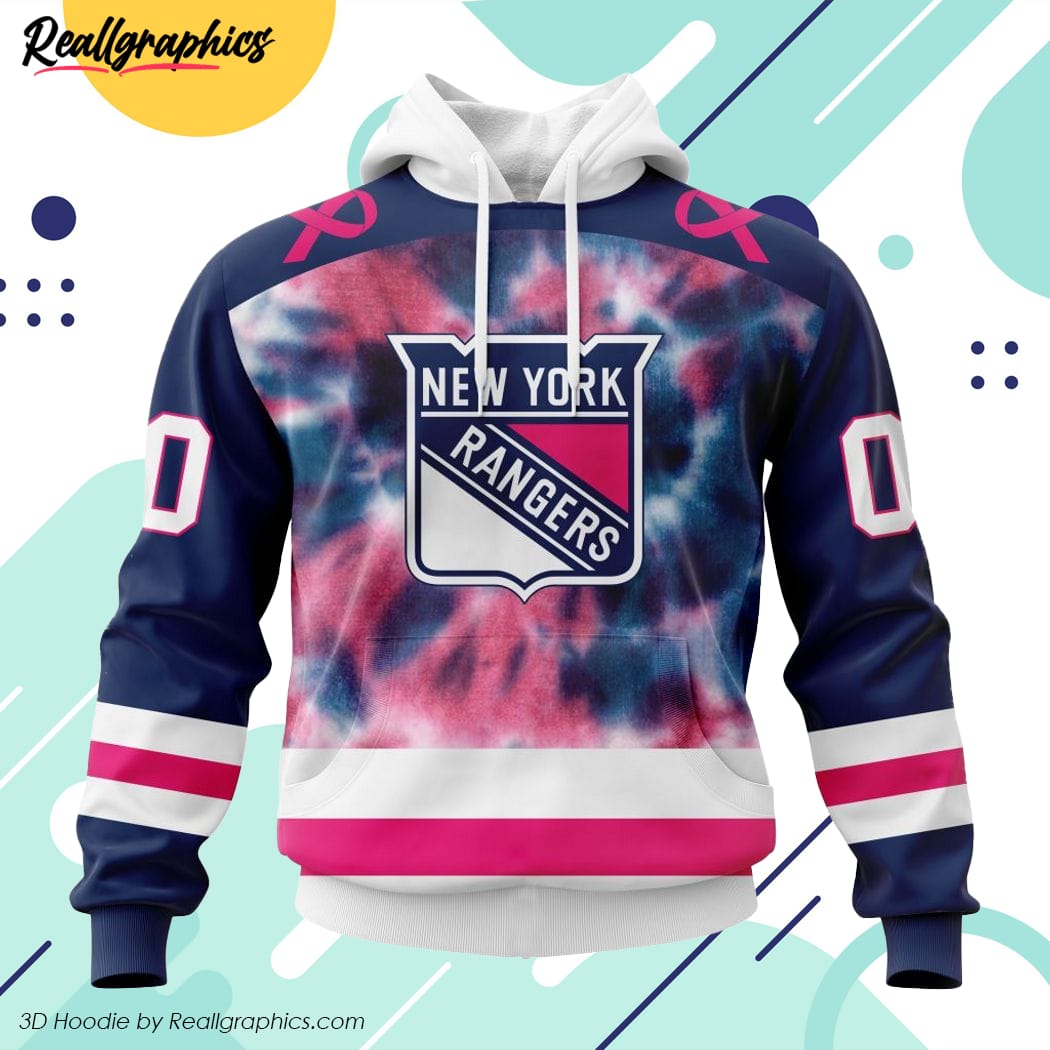 Personalized NHL New York Rangers Special October Breast Cancer Awareness All Over Printed Hoodie