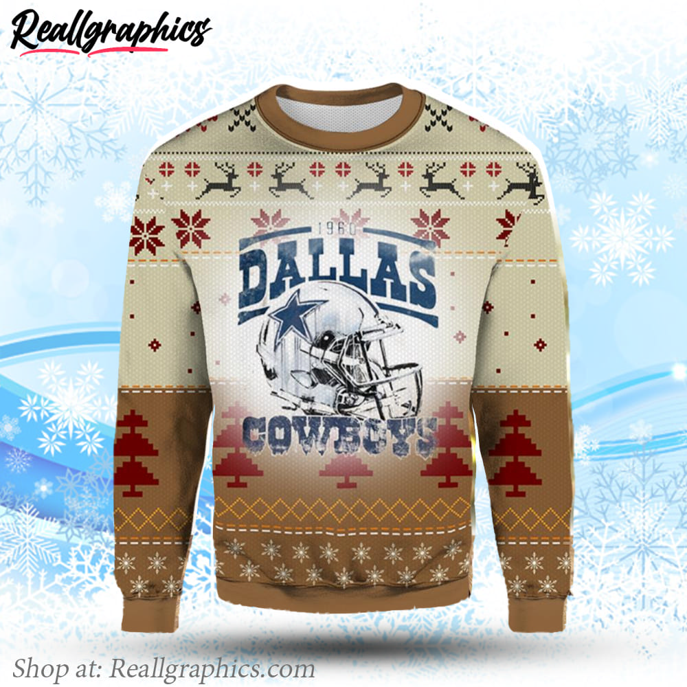 1960 dallas cowboy ugly christmas sweater