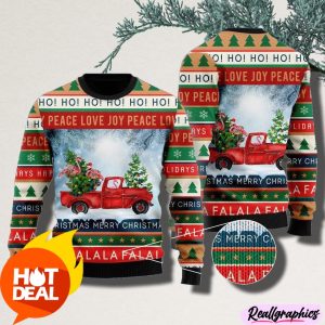 Xmas-Flamingos-Ride-Red-Truck-Christmas-Ugly-Sweater-3D