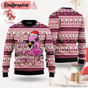 fa-la-la-mingo-ugly-christmas-sweater-for-men-women