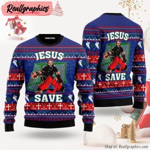 jesus-saves-hockey-ugly-christmas-sweater-for-men-women