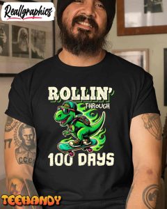 100-days-of-school-boys-teacher-100th-day-t-rex-outfit-unisex-shirt