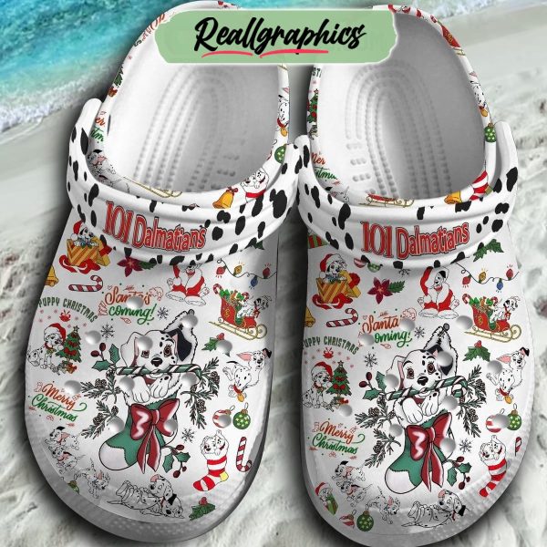 101 dalmatians santa is coming merry christmas 3d printed classic crocs