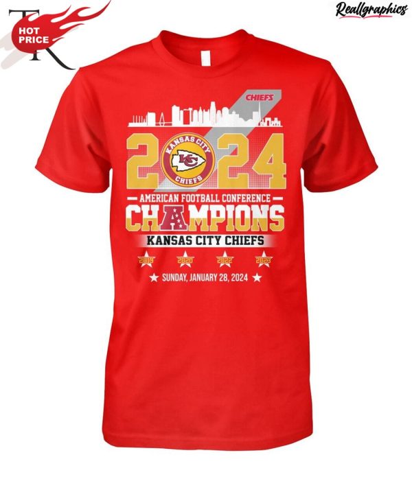 2024 american football conference champions kansas city chiefs sunday, january 28, 2024 unisex shirt