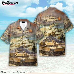 abrams tank button's up shirts, hawaiian shirt