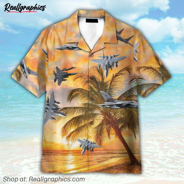 air force mcdonnell douglas f 15 eagle hawaiian shirt
