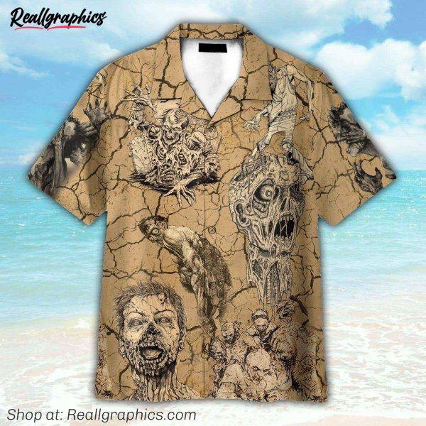zombies desert button's up shirts, hawaiian shirt