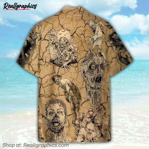 zombies desert button's up shirts, hawaiian shirt