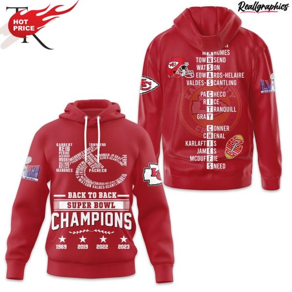 back to back super bowl champions 1969 2019 2022 2023 nfl kansas city chiefs red hoodie
