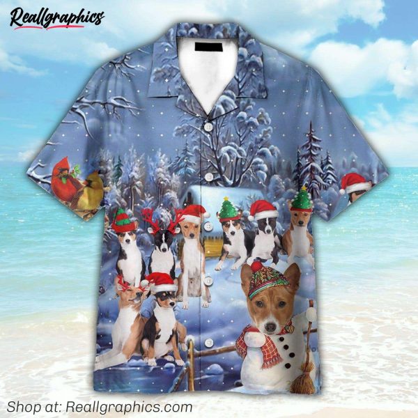 basenji christmas christmas gift for dog lover hawaiian shirt