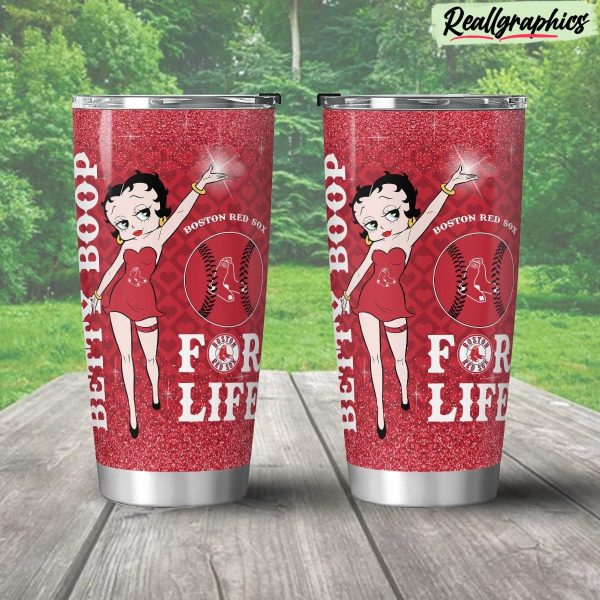 boston red sox & betty boop stainless steel tumbler