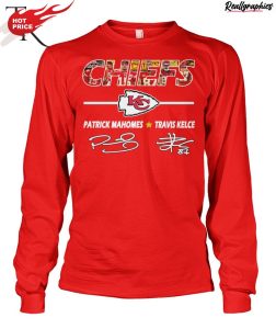 chiefs patrick mahomes and travis kelce signatures unisex shirt