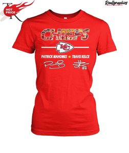 chiefs patrick mahomes and travis kelce signatures unisex shirt