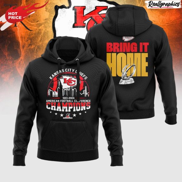 kansas city chiefs 2023 - 2024 american football conference champions bring it home all over print hoodie