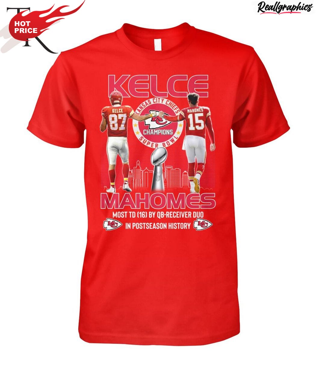 champions kelce and mahomes: record-breaking duo unisex shirt