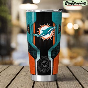 miami dolphins 3d travel stainless steel tumbler