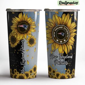 new england patriots sunflowers stainless steel tumbler