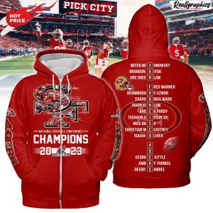 nfl san francisco 49ers nfc champions 2023 hoodie - red