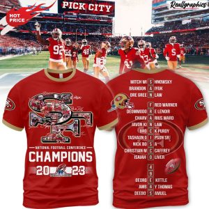 nfl san francisco 49ers nfc champions 2023 hoodie - red