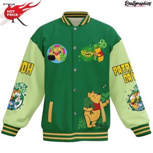 winnie-the-pooh let the shenanigans begin happy st patrick's day baseball jacket