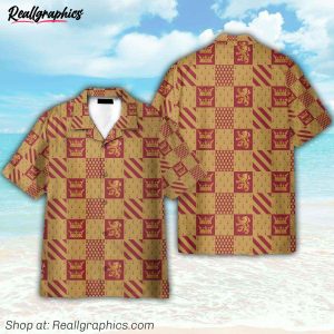 wizard and witch gryffindor house cosplay costume hawaiian shirt