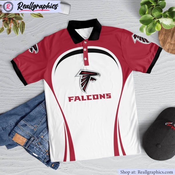 atlanta falcons curve casual polo shirt, atlanta falcons clothing