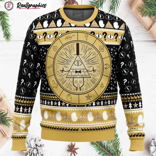 bill cipher gravity falls ugly christmas sweater