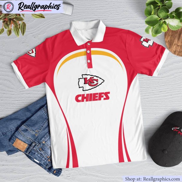kansas city chiefs curve casual polo shirt, kansas city chiefs gear