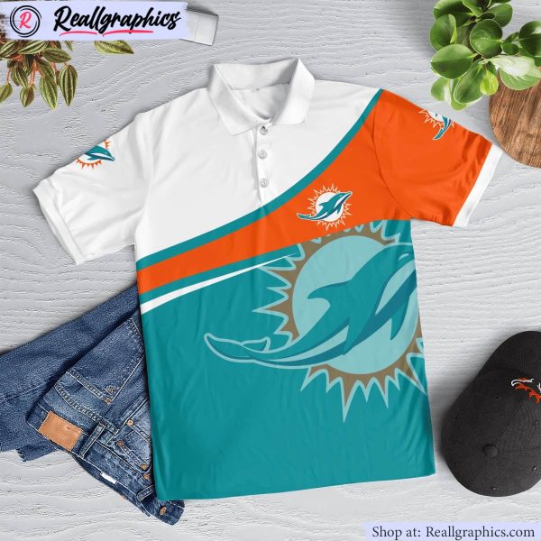 miami dolphins comprehensive charm polo shirt, miami dolphins fan shirt