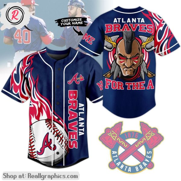 atlanta braves for the a custom baseball jersey shirt style