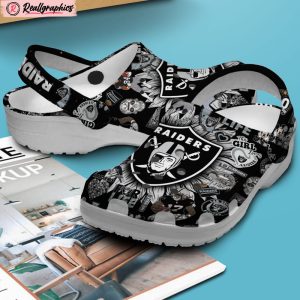 las vegas raiders nfl classic crocs shoes, raiders gifts for fans