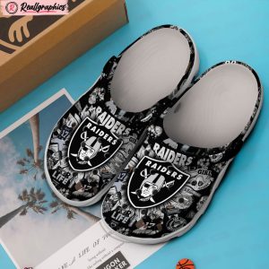 las vegas raiders nfl classic crocs shoes, raiders gifts for fans