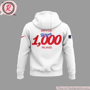 mlb philadelphia phillies bryce harper 1000 runs hoodie