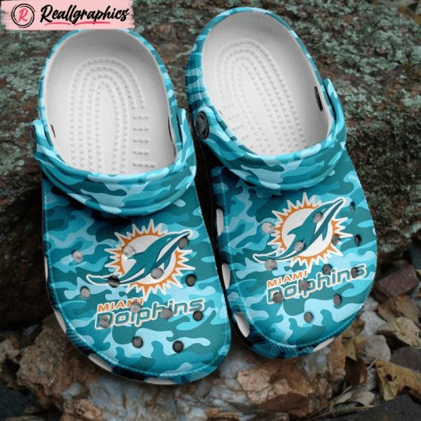 nfl miami dolphins football 3d printed classic crocs shoes, miami dolphins gear