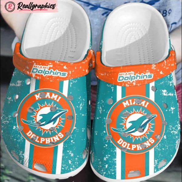 nfl miami dolphins football comfortable shoes crocband clogs for men women, dolphins team gifts