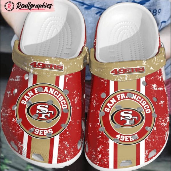 nfl san francisco 49ers crocscrocband clogs comfortable shoes for men women, san francisco 49ers team gifts