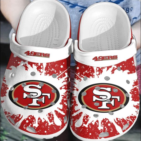 nfl san francisco 49ers football crocband clogs crocs shoes comfortable for men women, san francisco 49ers fan gears