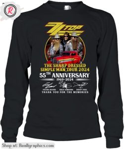 zz top sharp dressed simple man tour 2024 55th anniverasry 1969-2024 thank you for the memories unisex shirt
